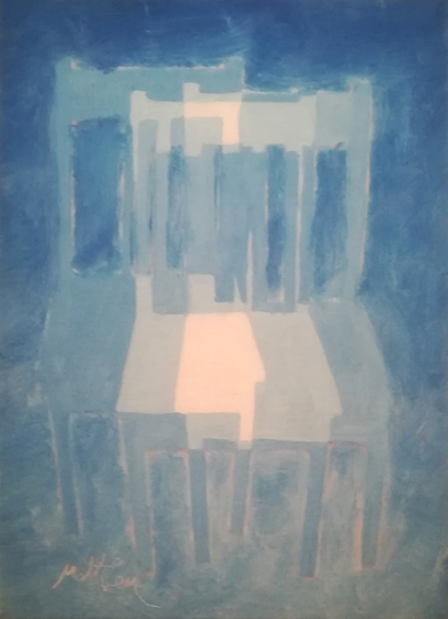 Triple vue, William Mathieu, Huile sur toile, 2018, 33 x 24 cm