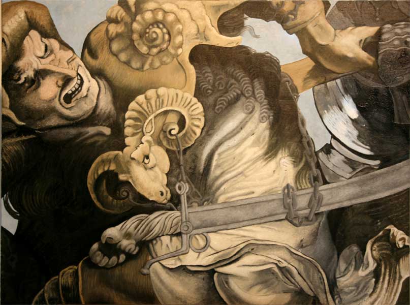 Etude de la Bataille d'Anghiari d'après Léonard de Vinci - William Mathieu - Huile sur toile - 2010 - 54 x 73 cm