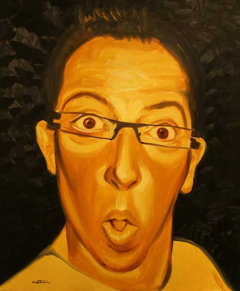 Autoportrait camaïeu - William Mathieu - Huile sur toile - 2009 - 73 x 60 cm